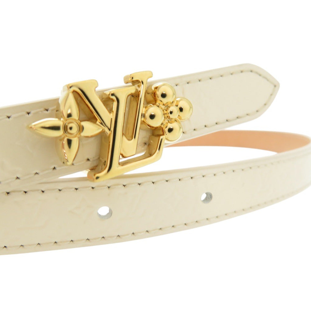 LOUIS VUITTON belt M8489 Patent leather Ecru LV Gram 15MM Reversible