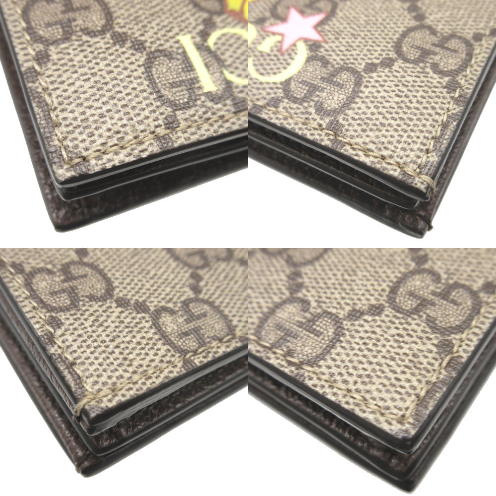 GUCCI Bifold Wallet 701009 GG Supreme, Leather beige
