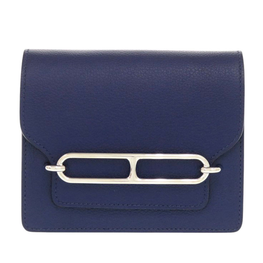 HERMES Coin case Evercolor Blue Safir Lowris Mini