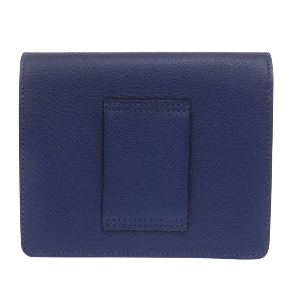 HERMES Coin case Evercolor Blue Safir Lowris Mini