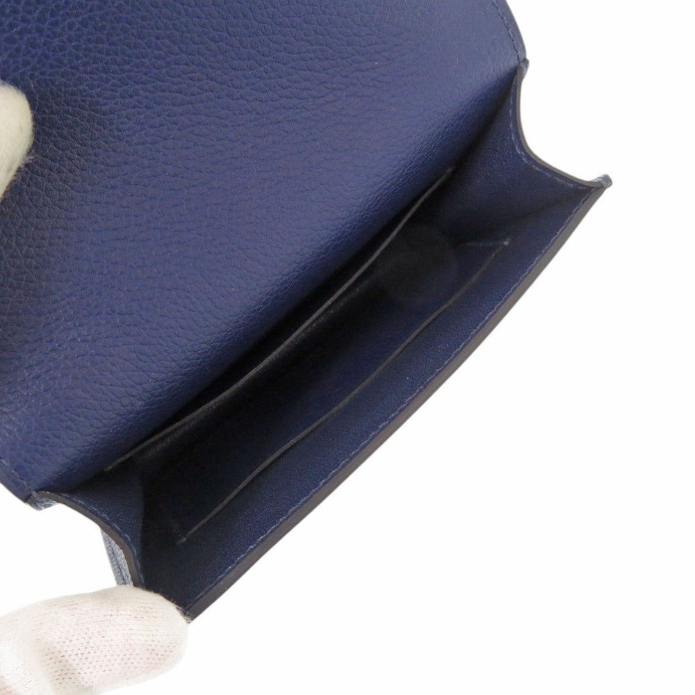 HERMES Coin case Evercolor Blue Safir Lowris Mini