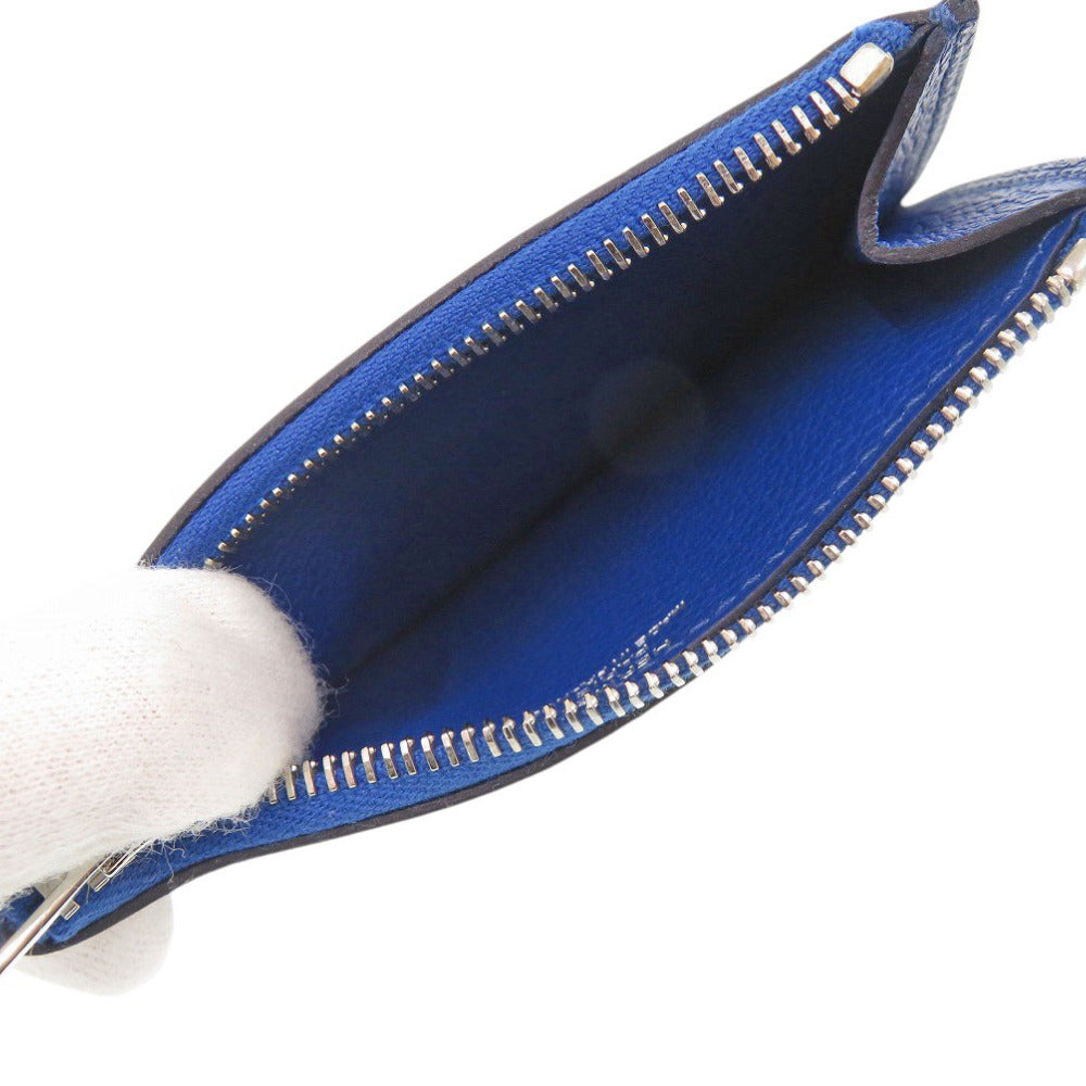 HERMES Coin case Evercolor Blue Safir Lowris Mini
