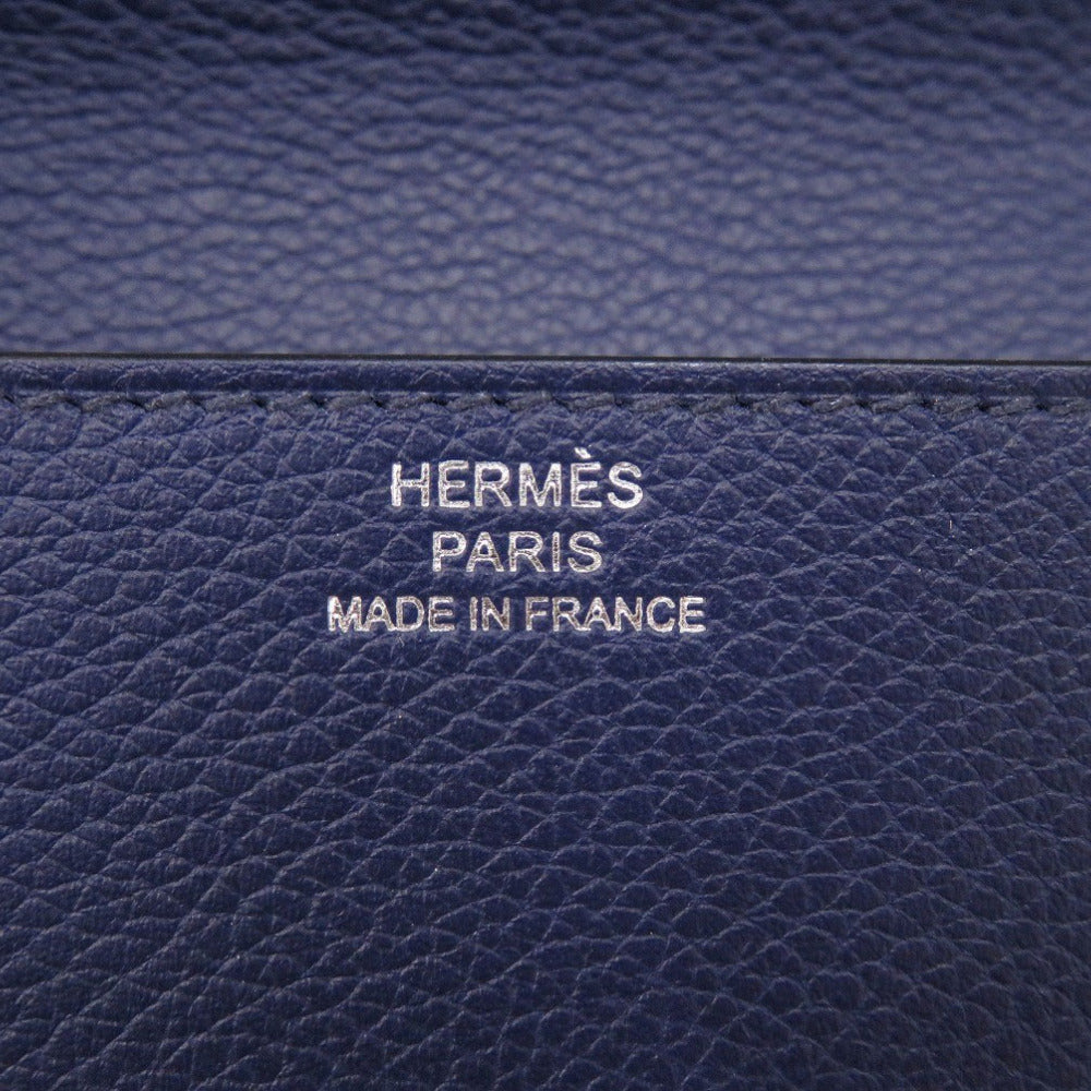 HERMES Coin case Evercolor Blue Safir Lowris Mini