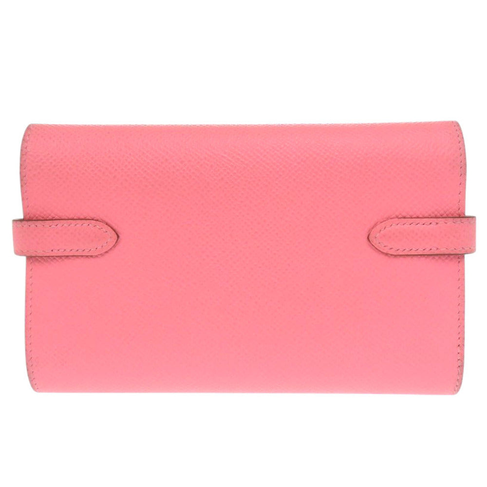 HERMES Tri-fold wallet Epsom Rose azare Kelly wallet medium