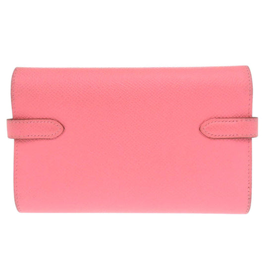 HERMES Tri-fold wallet Epsom Rose azare Kelly wallet medium