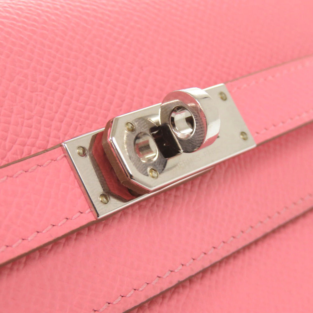 HERMES Tri-fold wallet Epsom Rose azare Kelly wallet medium