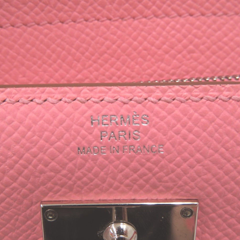 HERMES Tri-fold wallet Epsom Rose azare Kelly wallet medium