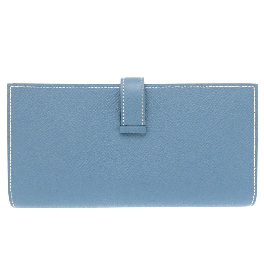 HERMES Long Wallet Purse Epsom Blue gene Beansufla