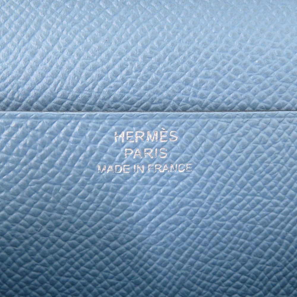 HERMES Long Wallet Purse Epsom Blue gene Beansufla