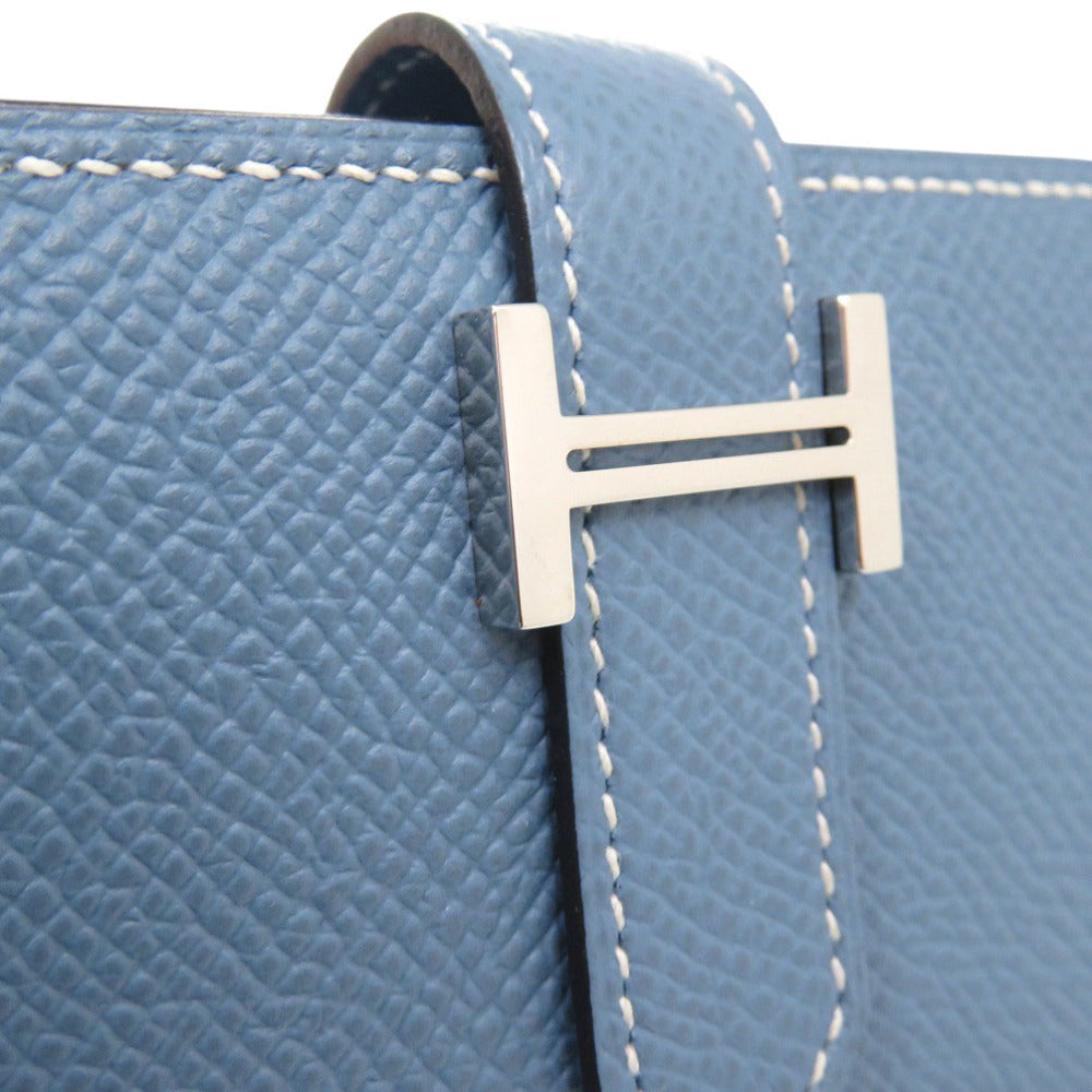 HERMES Long Wallet Purse Epsom Blue gene Beansufla