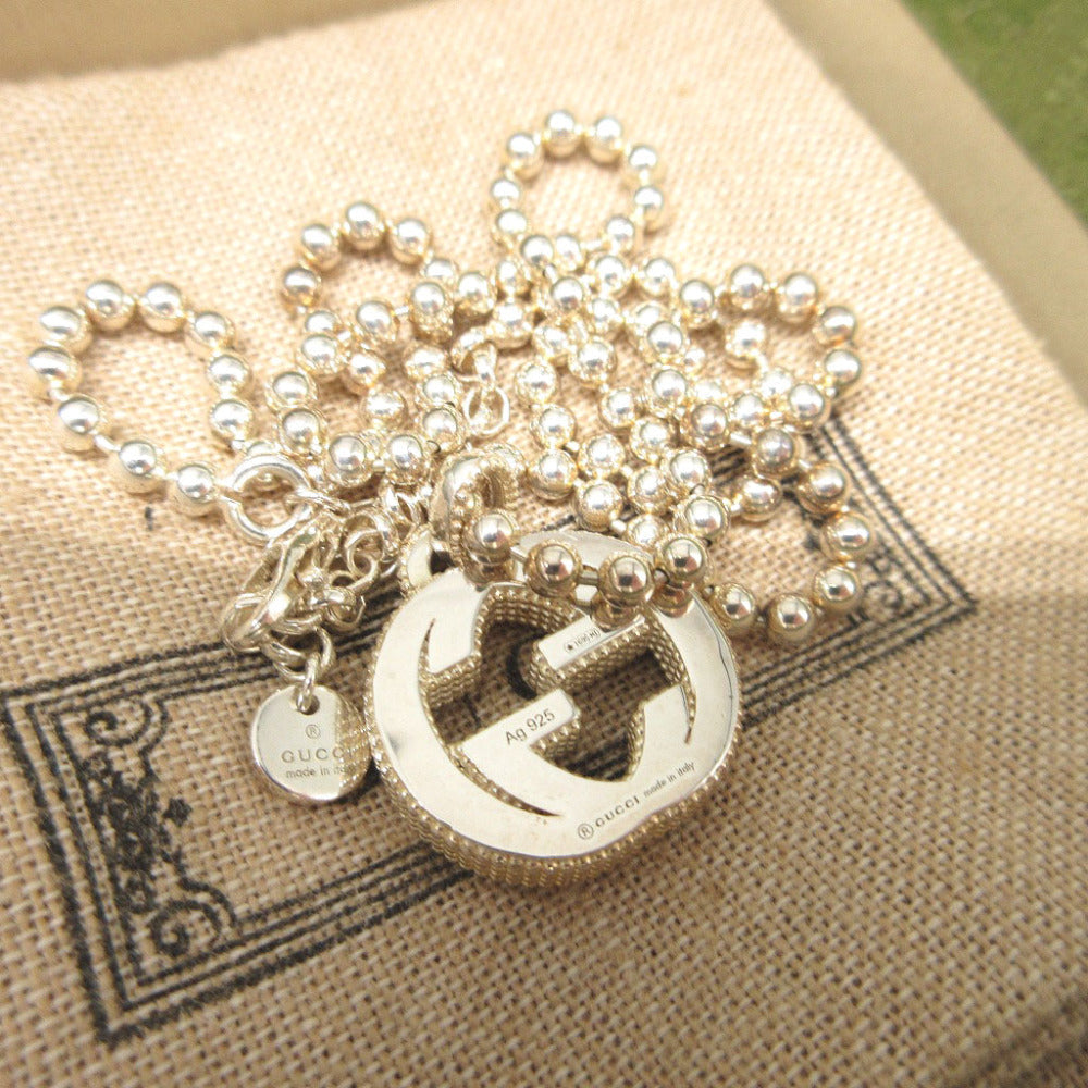 GUCCI Necklace Silver925 Silver Interlocking G
