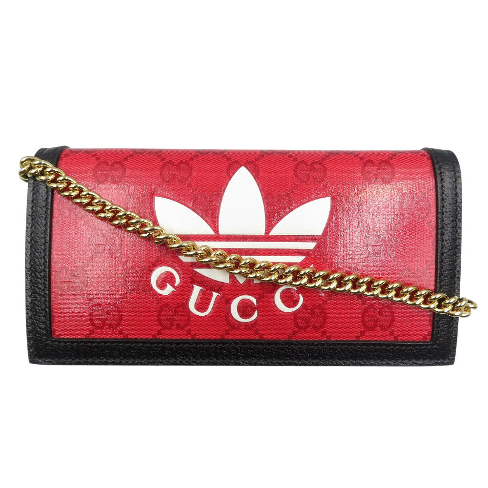 GUCCI Long Wallet Purse 621892 Crystal GG Red GUCCIxadidas Women Used