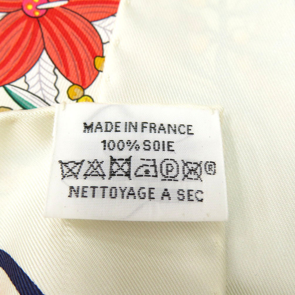 HERMES scarf silk GRIS Twill scarf cheetah Carre90 Double Face GUEPARDS BANDANA Women Used