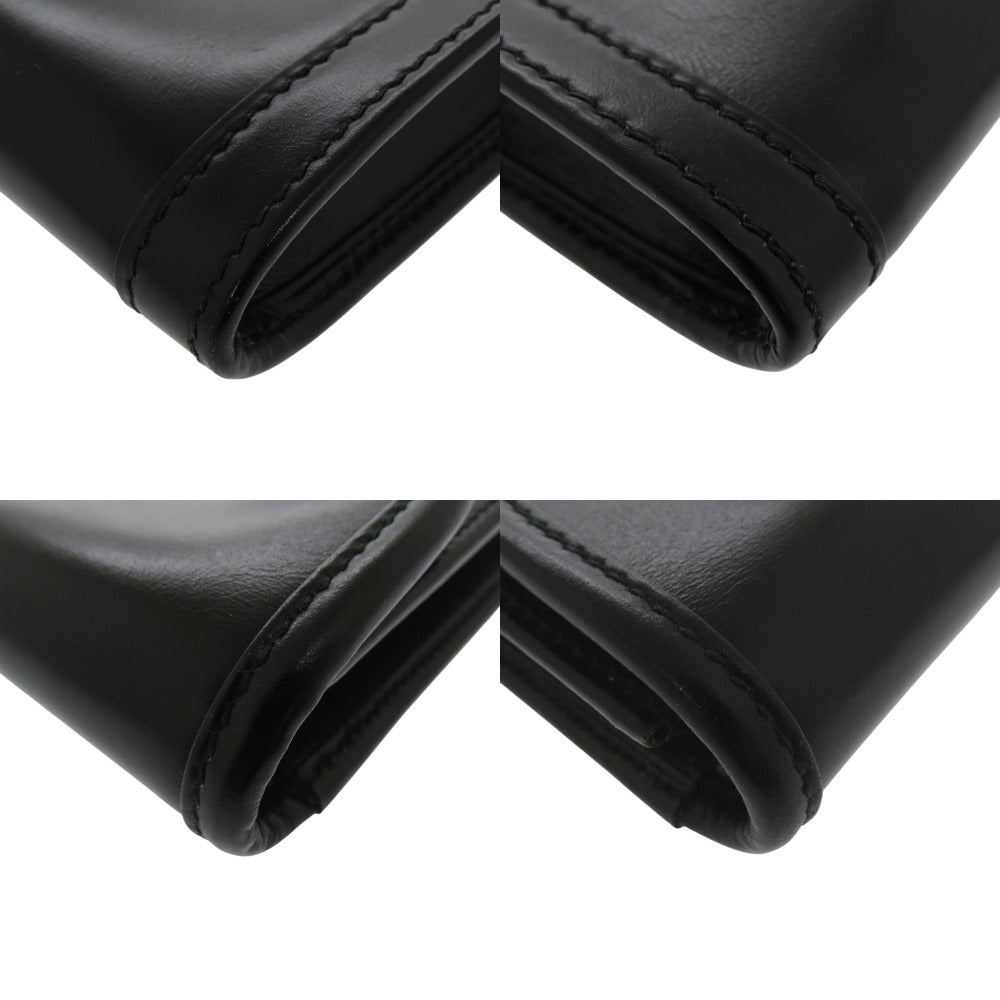 HERMES Clutch bag Box scarf black Jige PM White stitch