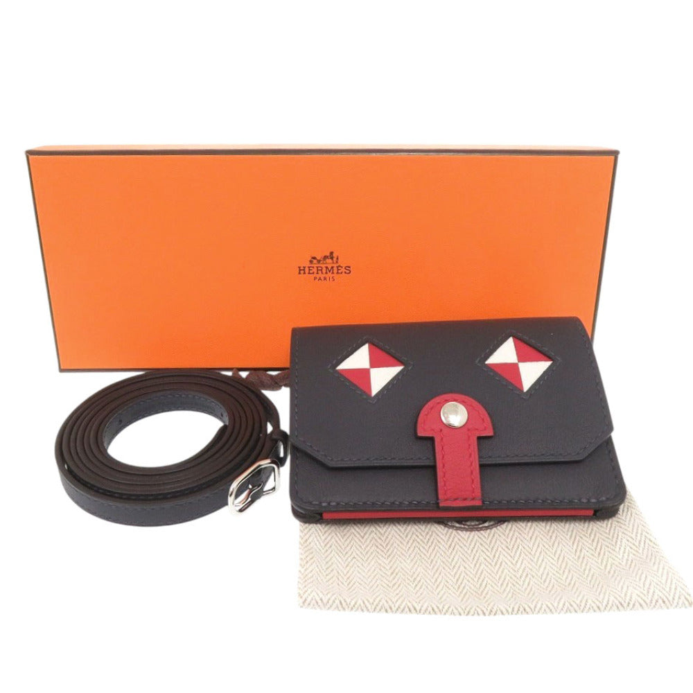 HERMES Card Case Swift, Chevre Cavan cyan