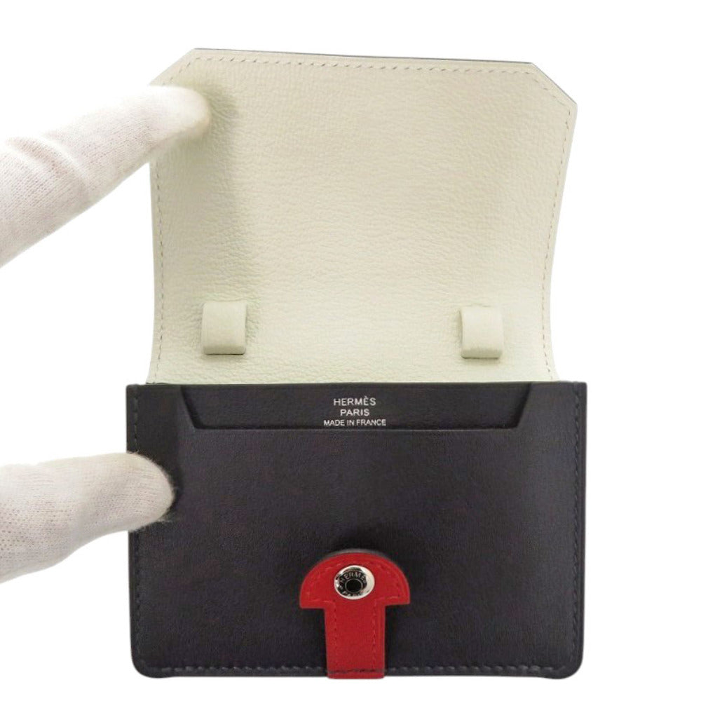 HERMES Card Case Swift, Chevre Cavan cyan