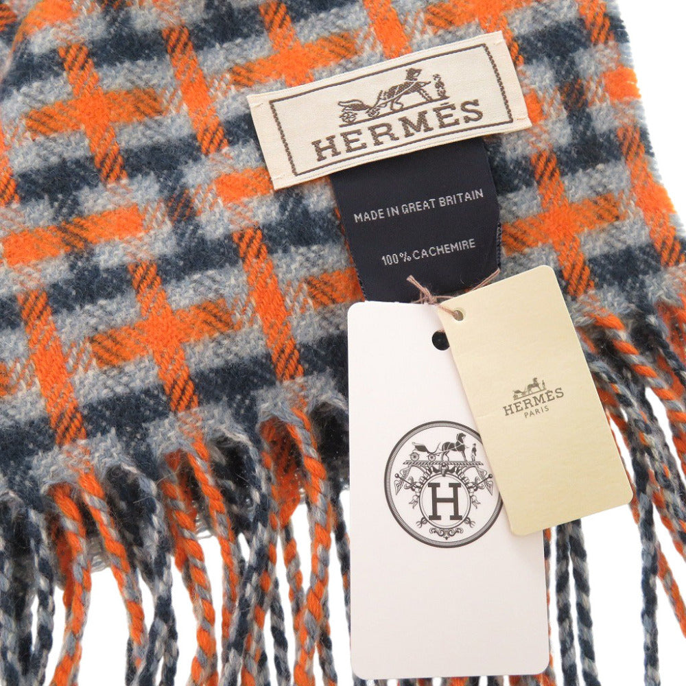 HERMES Scarf H394083T cashmere blue H Ecoce