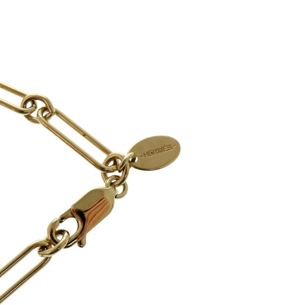 HERMES Necklace Buffalo horn black Cadena Amulet Padlock GM Women Used