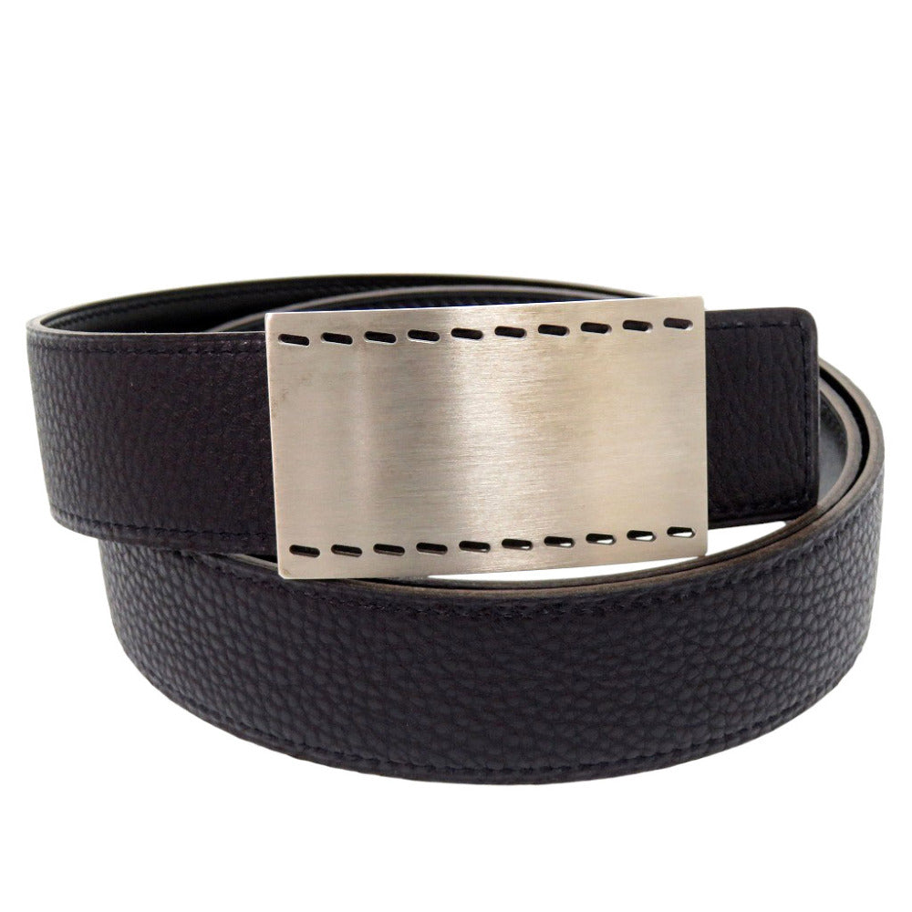 HERMES belt leather Bruny Square buckle 80