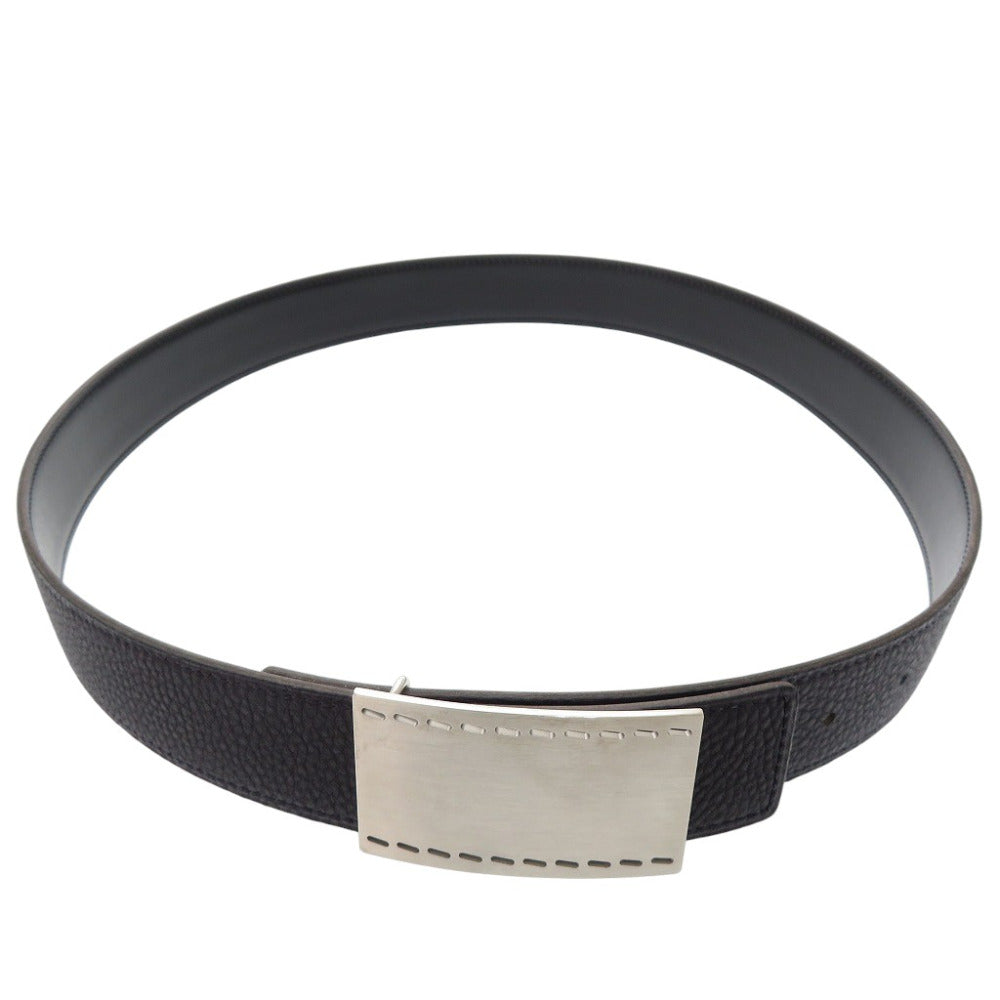 HERMES belt leather Bruny Square buckle 80