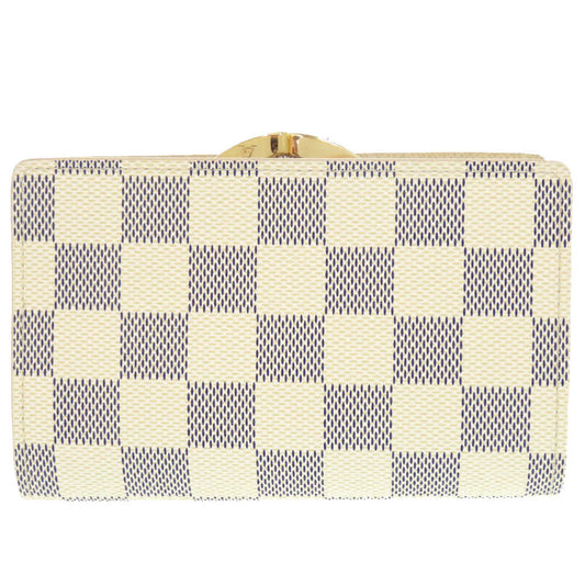 LOUIS VUITTON Bifold Wallet N61676 Damier Azur Canvas white Damier Azur Portefeuille Viennoiserie Women Used