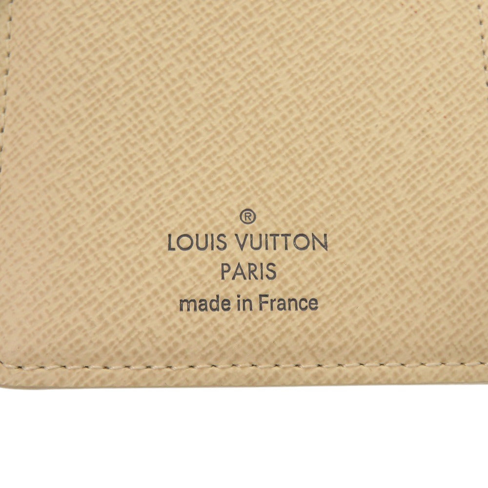 LOUIS VUITTON Bifold Wallet N61676 Damier Azur Canvas white Damier Azur Portefeuille Viennoiserie Women Used