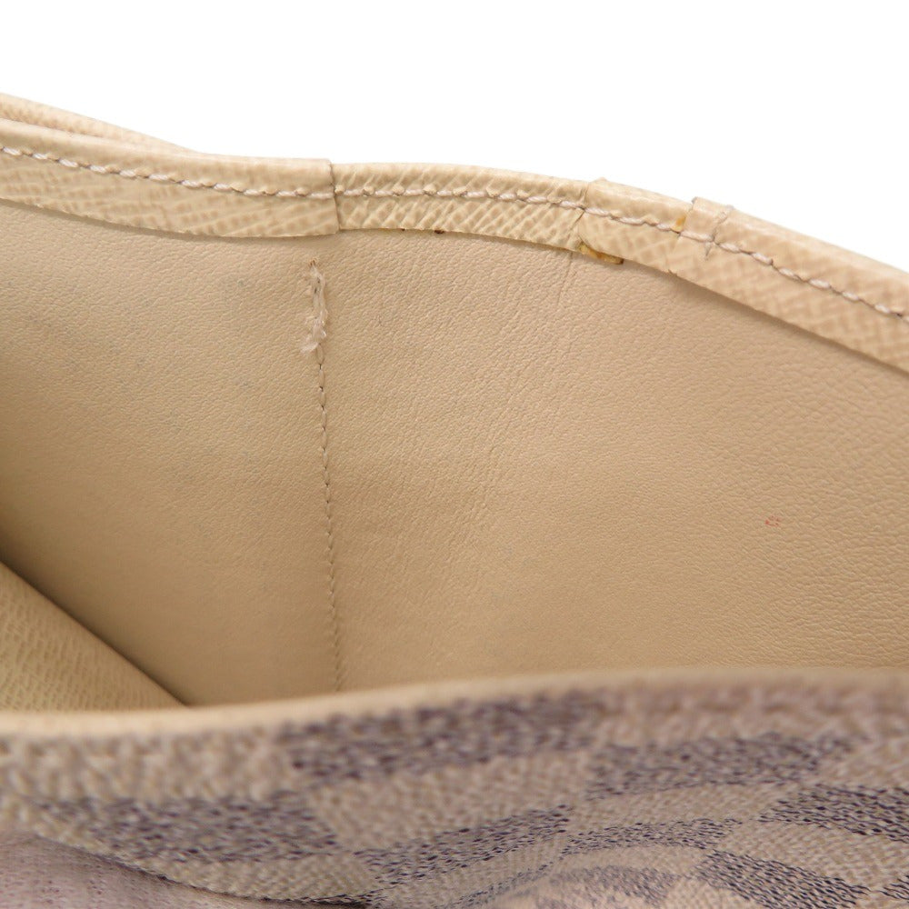 LOUIS VUITTON Bifold Wallet N61676 Damier Azur Canvas white Damier Azur Portefeuille Viennoiserie Women Used