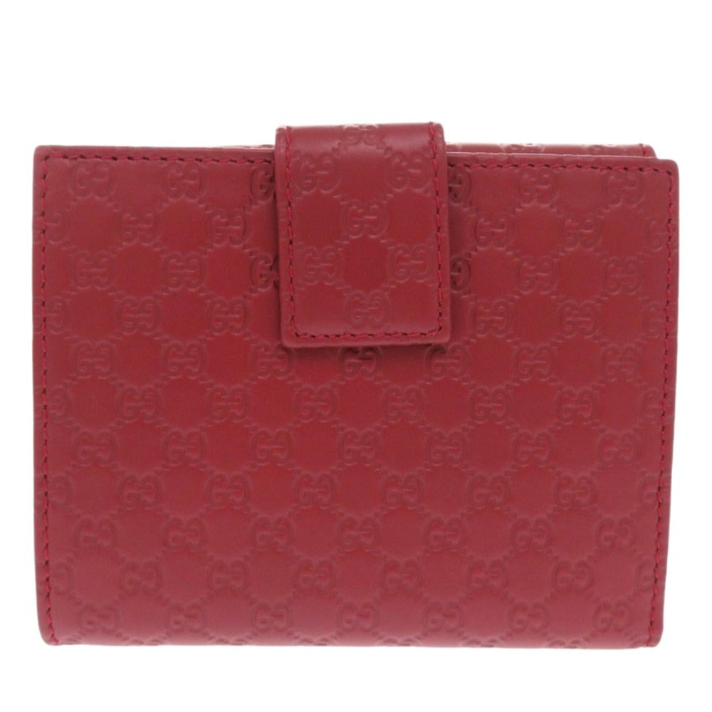 GUCCI Bifold Wallet 464916 leather Red Micro Guccisima