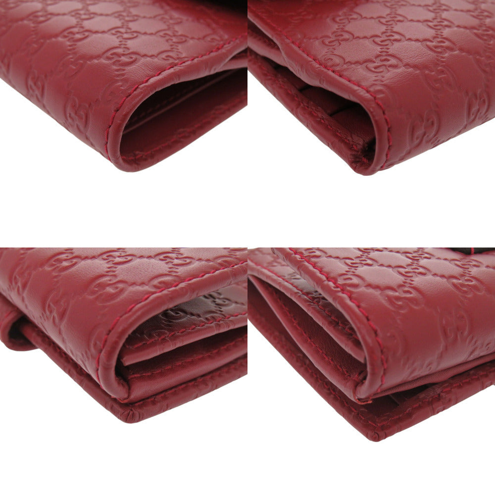 GUCCI Bifold Wallet 464916 leather Red Micro Guccisima