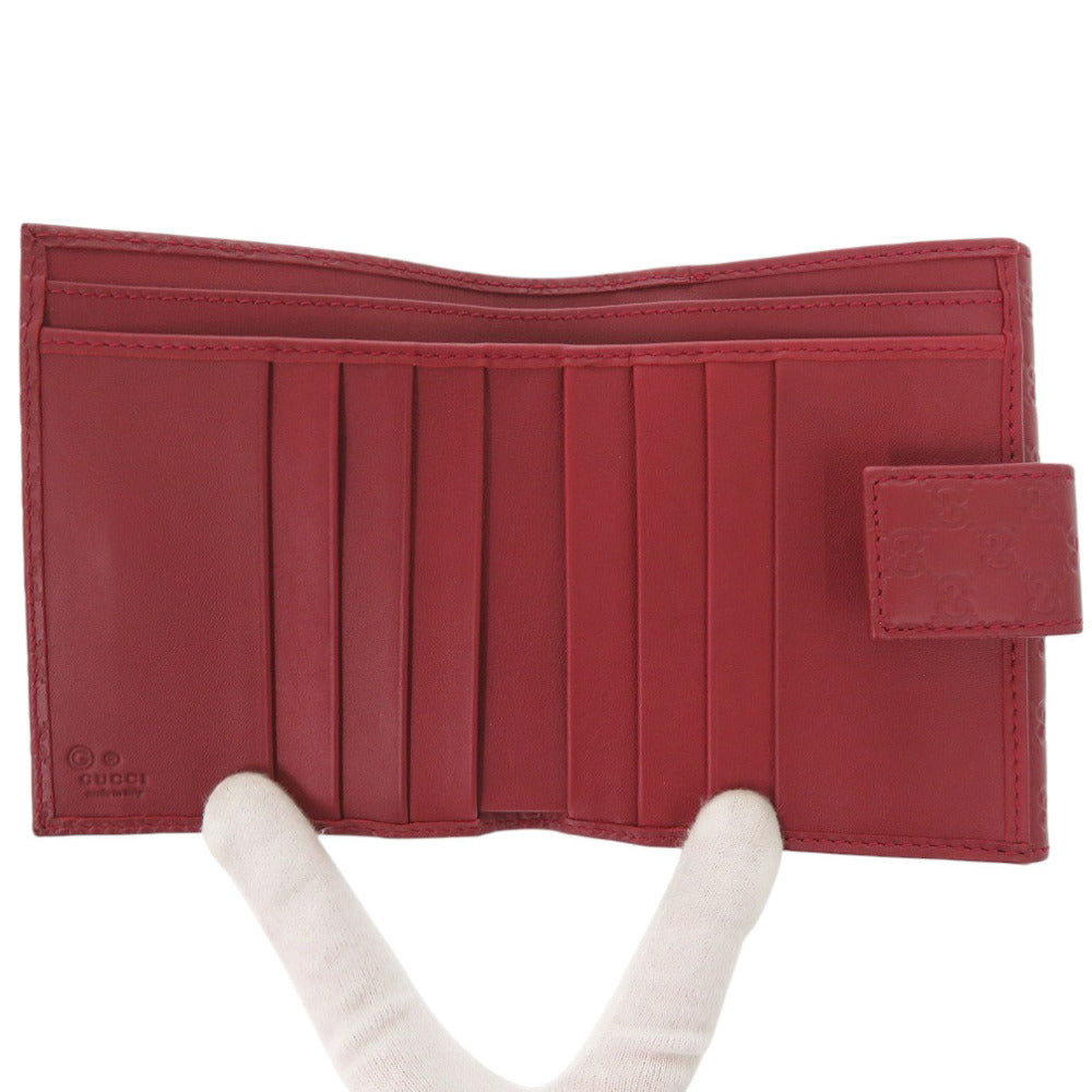 GUCCI Bifold Wallet 464916 leather Red Micro Guccisima