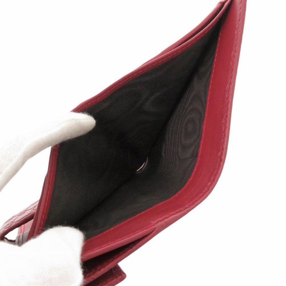 GUCCI Bifold Wallet 464916 leather Red Micro Guccisima