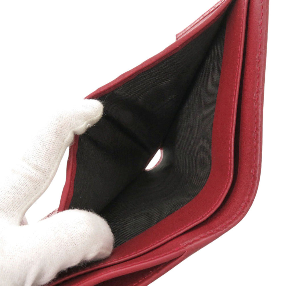 GUCCI Bifold Wallet 464916 leather Red Micro Guccisima