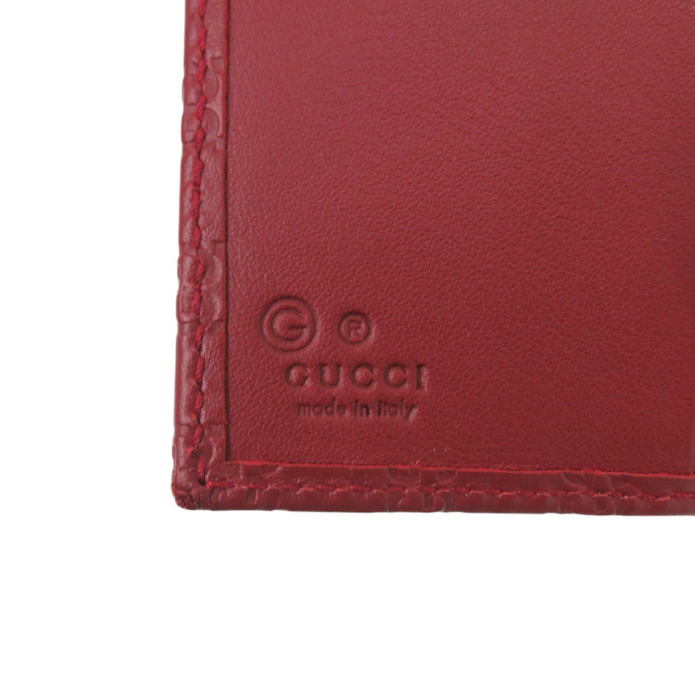 GUCCI Bifold Wallet 464916 leather Red Micro Guccisima
