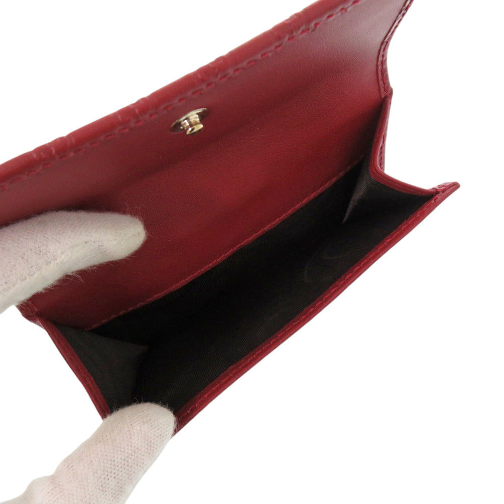 GUCCI Bifold Wallet 464916 leather Red Micro Guccisima
