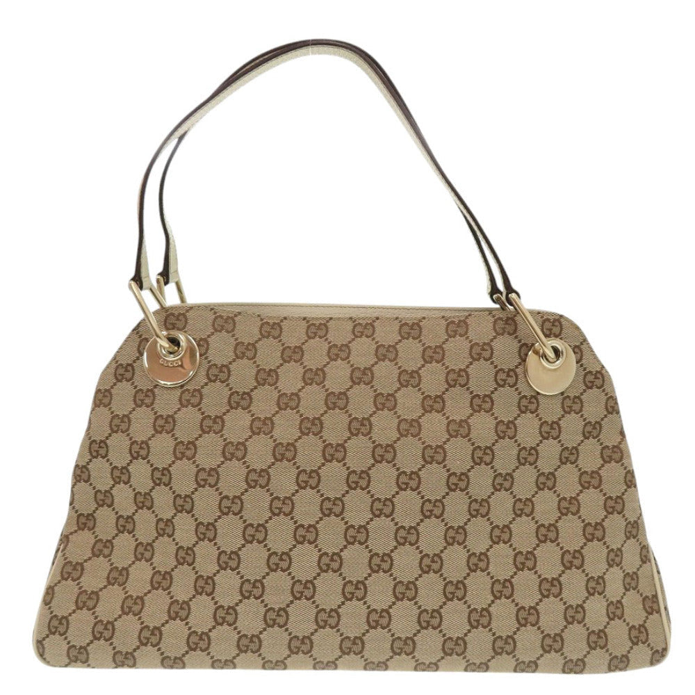 GUCCI Tote Bag 121023 GG canvas, leather beige