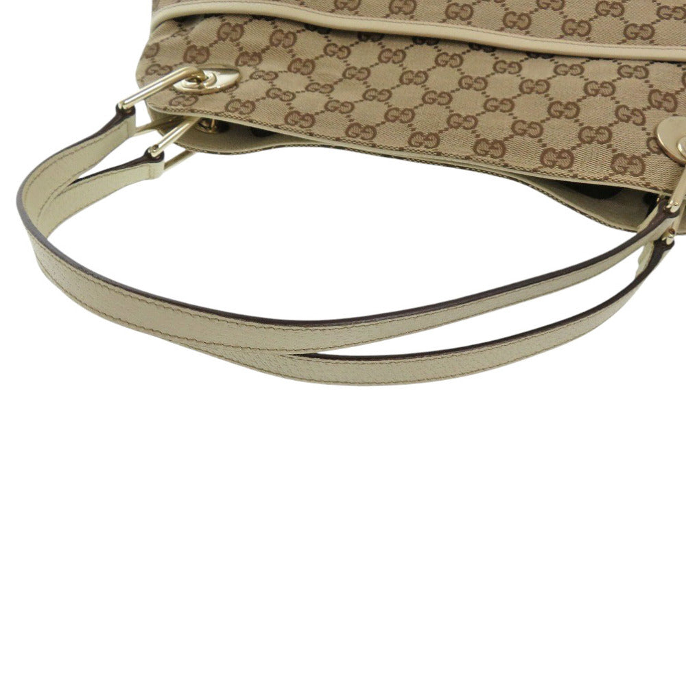 GUCCI Tote Bag 121023 GG canvas, leather beige