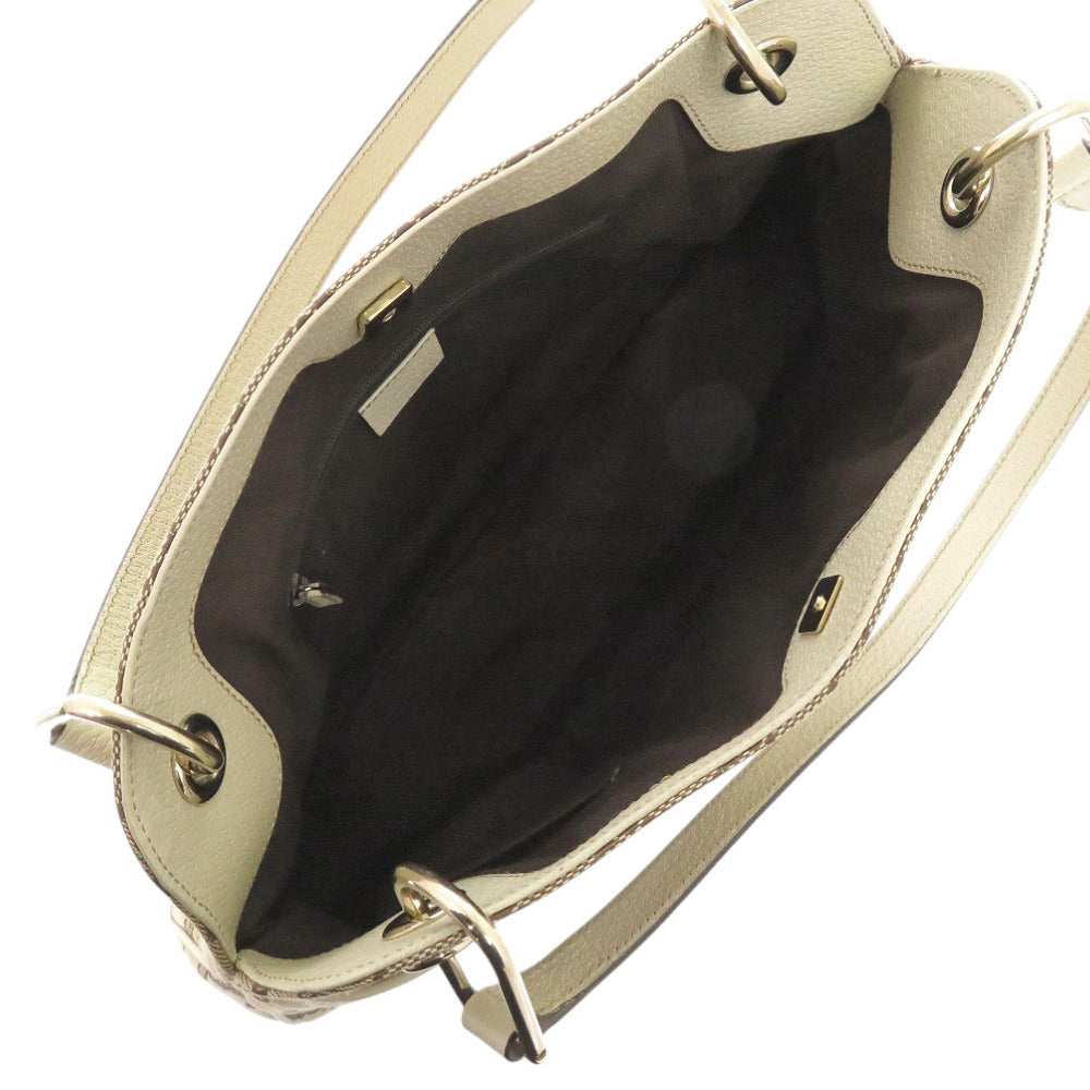 GUCCI Tote Bag 121023 GG canvas, leather beige