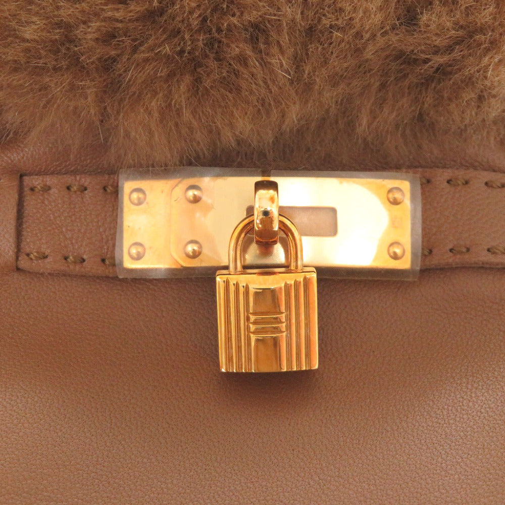 HERMES gloves Lambskin, Cashmere Camel Kelly Gloves 7
