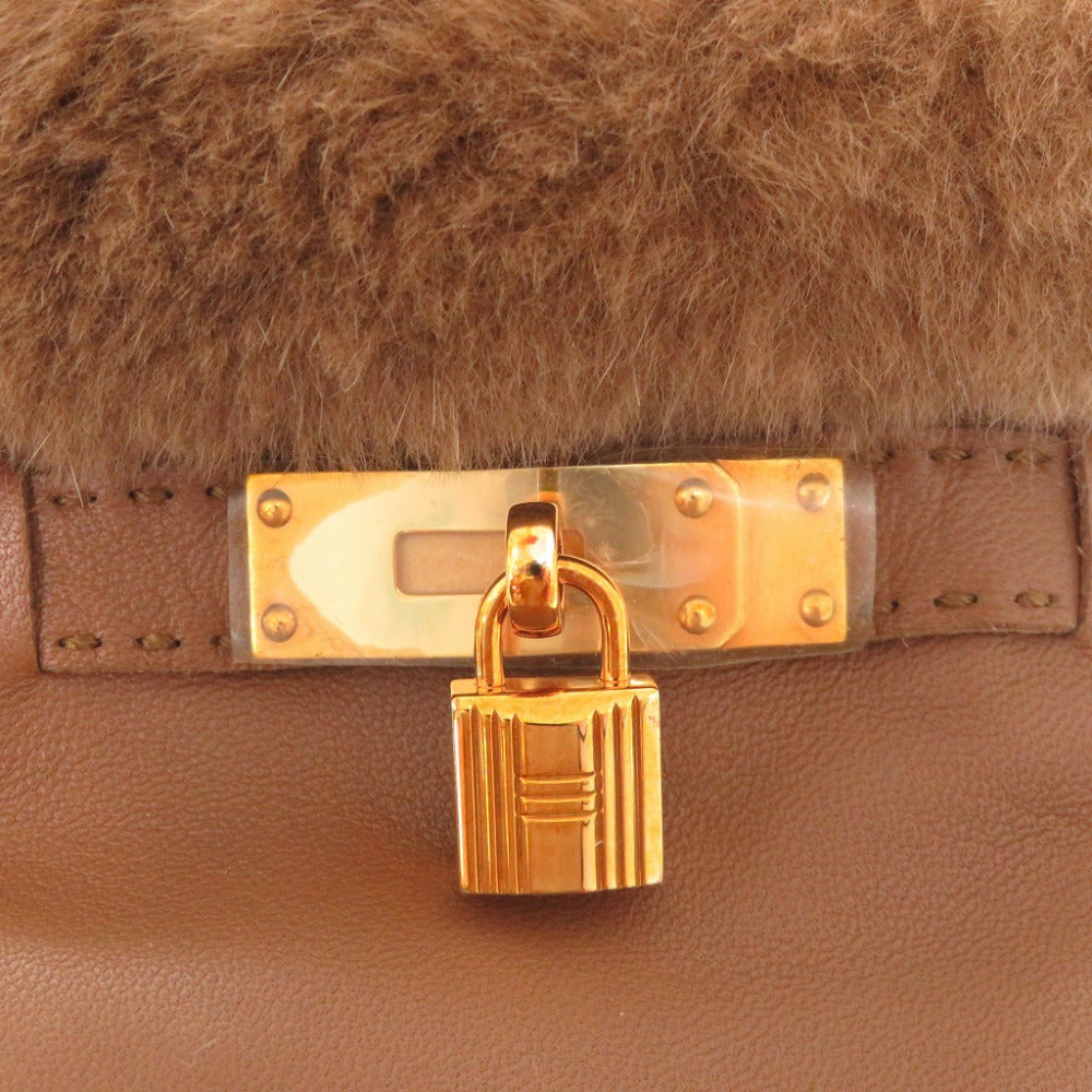 HERMES gloves Lambskin, Cashmere Camel Kelly Gloves 7