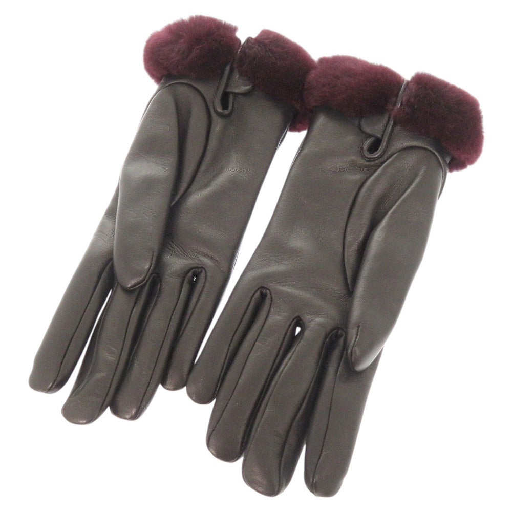 HERMES gloves Lambskin, Cashmere black Kelly Gloves 7