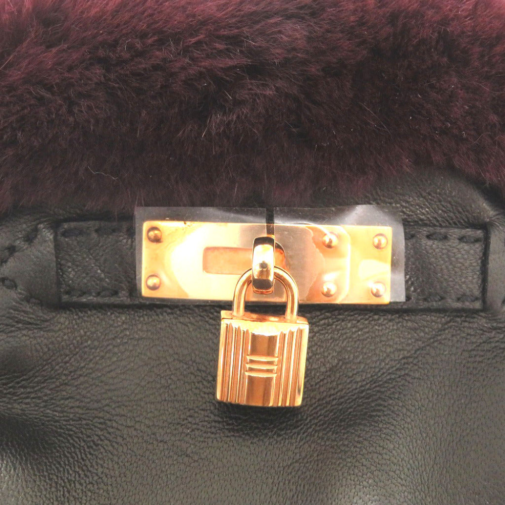 HERMES gloves Lambskin, Cashmere black Kelly Gloves 7