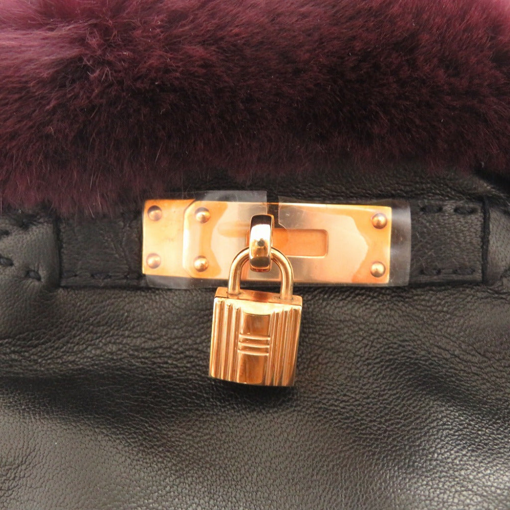 HERMES gloves Lambskin, Cashmere black Kelly Gloves 7