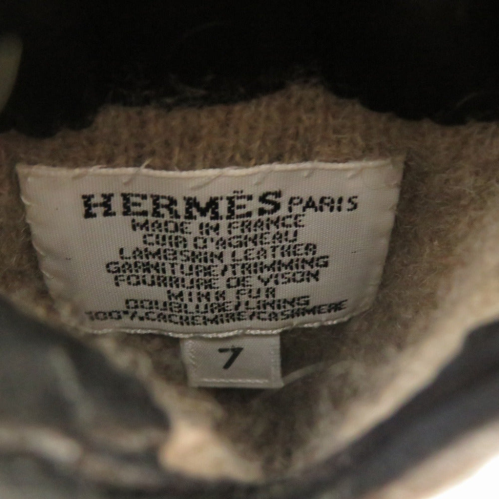 HERMES gloves Lambskin, Cashmere black Kelly Gloves 7