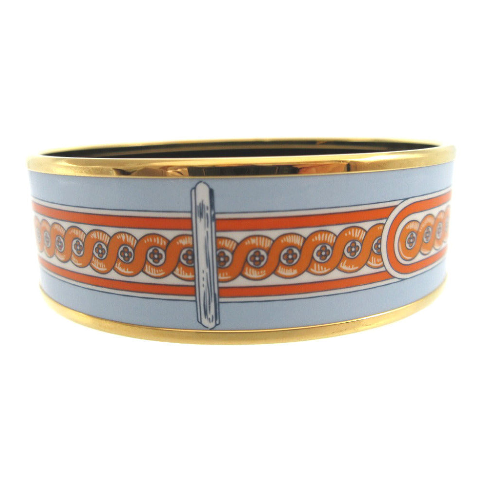 HERMES Bangle metal light blue bracelet Emilel GM unisex(Unisex) Used