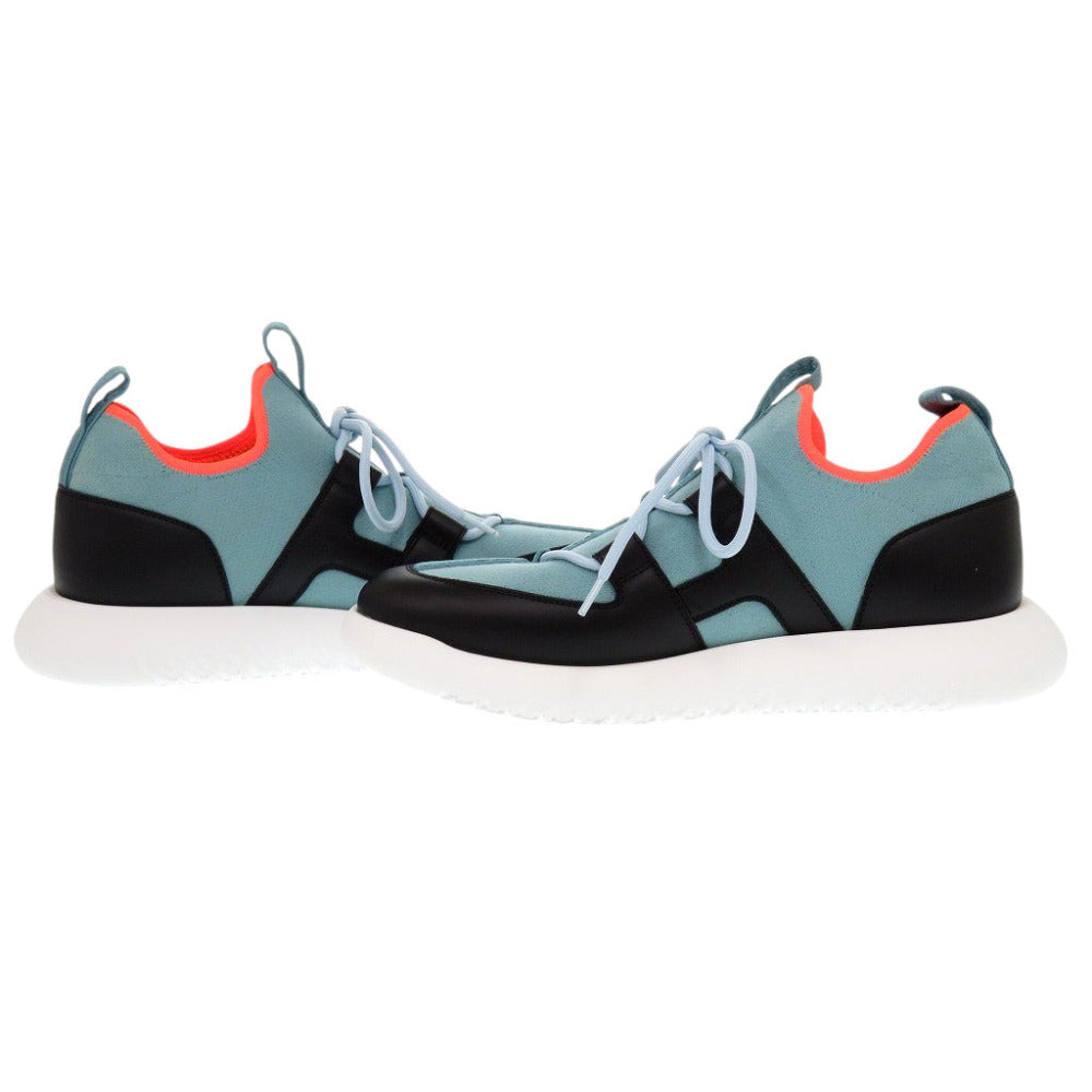 HERMES sneakers leather blue Duel 40