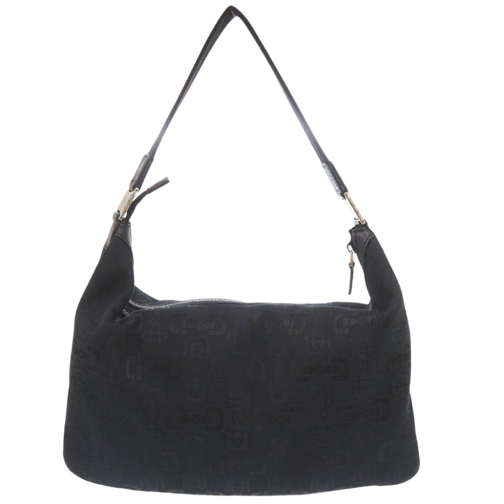 GUCCI Shoulder Bag 211523 canvas black Horsebit Pattern