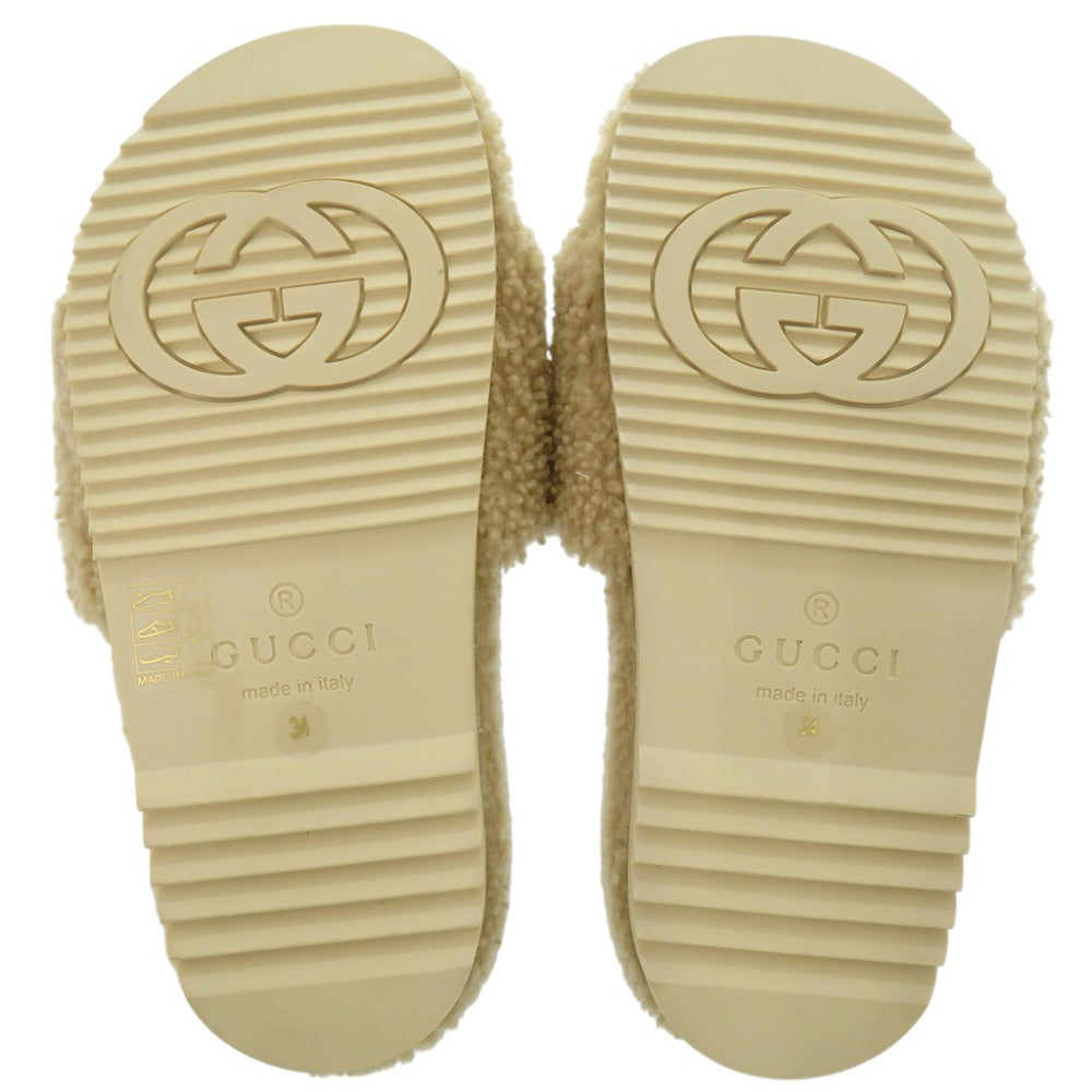GUCCI Sandals 679948 Mouton beige The North Face collaboration 34