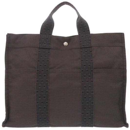 HERMES Tote Bag canvas gray Her Line Tote MM mens Used