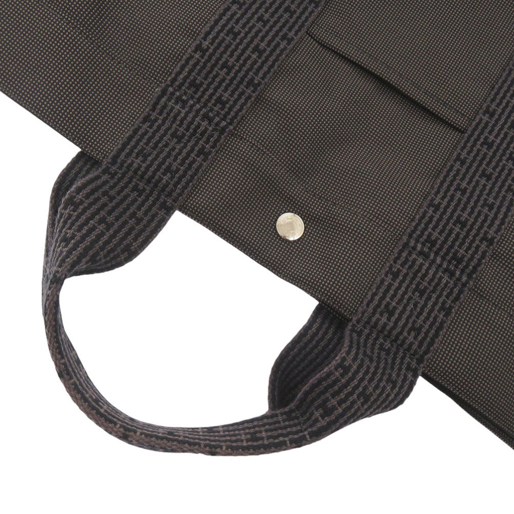 HERMES Tote Bag canvas gray Her Line Tote MM mens Used