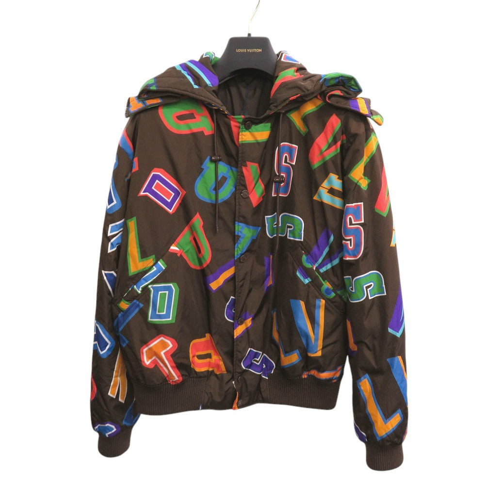 LOUIS VUITTON Blouson RM212M Nylon Brown 21AWxNBA Letter Nylon Blouson 48